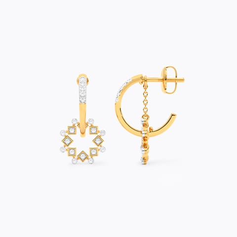 Dangling Frost Diamond Hoop Earrings