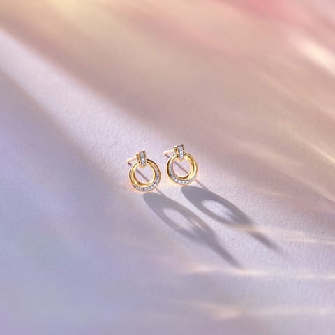 Tiny Halo 9KT Diamond Stud Earrings