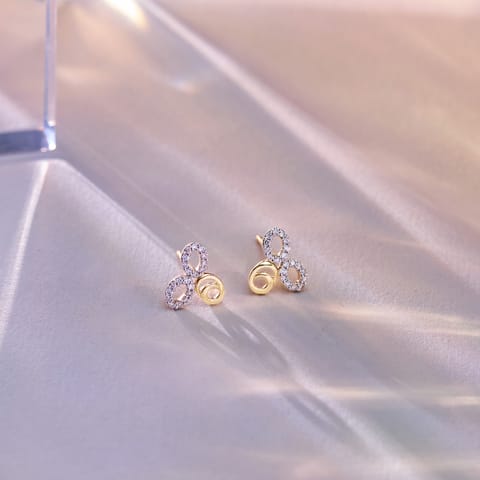 Tri Orb 9KT Diamond Stud Earrings