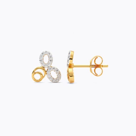 Tri Orb 9KT Diamond Stud Earrings