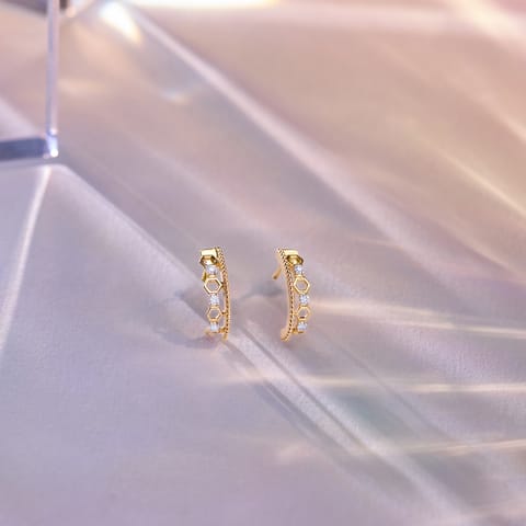 Linking Links 9KT Diamond Hoop Earrings