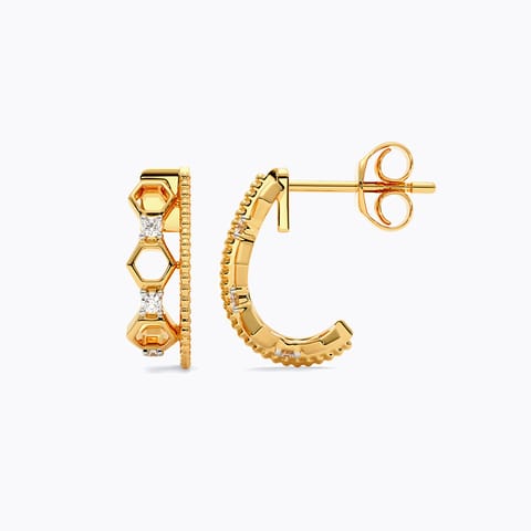 Linking Links 9KT Diamond Hoop Earrings Linking Links 9KT Diamond Hoop Earrings