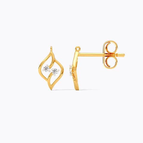 Sleek Split 9KT Diamond Stud Earrings