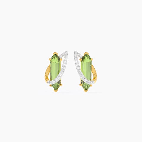 Celadon Orbit Gemstone Stud Earrings