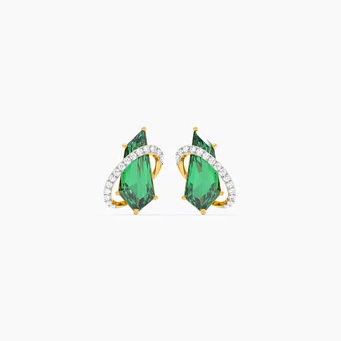 Verdant Orbit Gemstone Stud Earrings