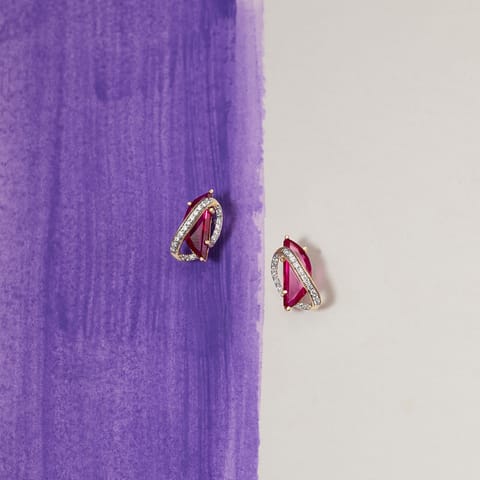 Garnet Orbital Gemstone Stud Earrings Garnet Orbital Gemstone Stud Earrings