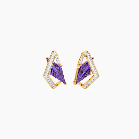 Purple Eclipse Gemstone Stud Earrings