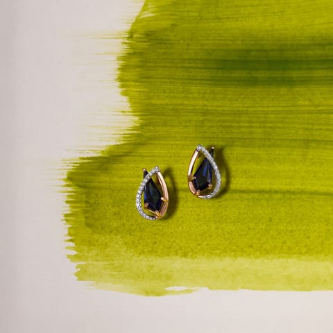 Blue Eclipse Gemstone Stud Earrings