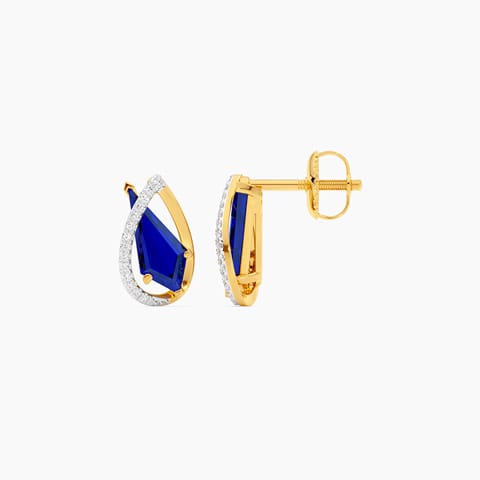 Blue Eclipse Gemstone Stud Earrings