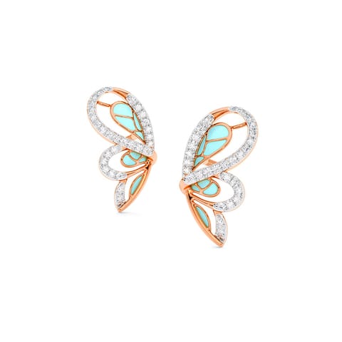 Serene Butterfly Diamond Stud Earrings