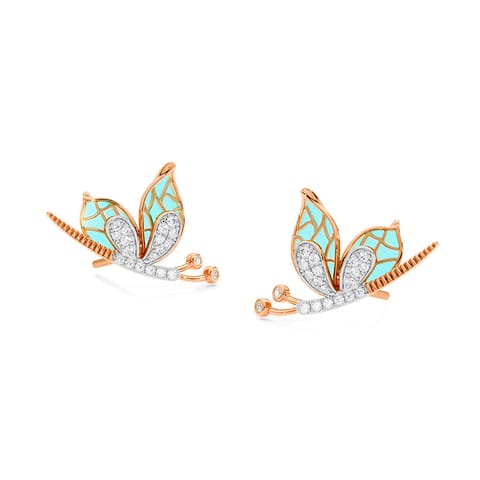 Fluttering Wings Diamond Stud Earrings