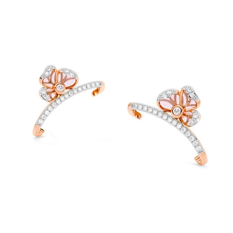 Tiny Petals Diamond Ear Cuffs
