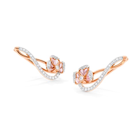 Serene Bloom Diamond Ear Cuffs