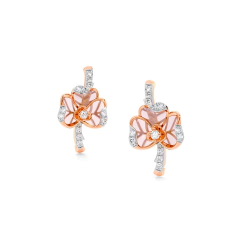 Radiant Bloom Diamond Hoop Earrings