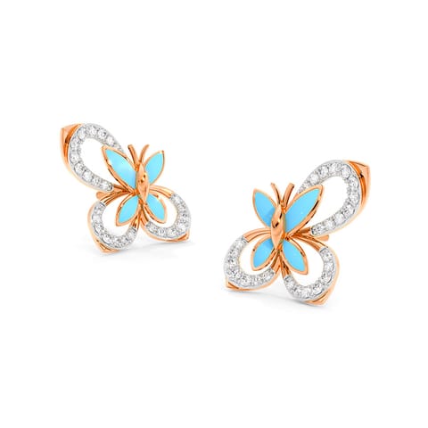Meadow Buttefly Diamond Stud Earrings