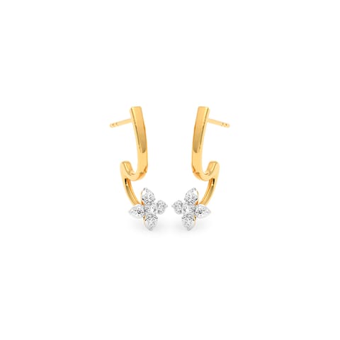 Bloom Beam Diamond Hoop Earrings