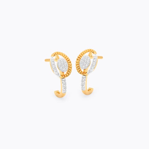 Oval Buzz Diamond Hoop Earrings