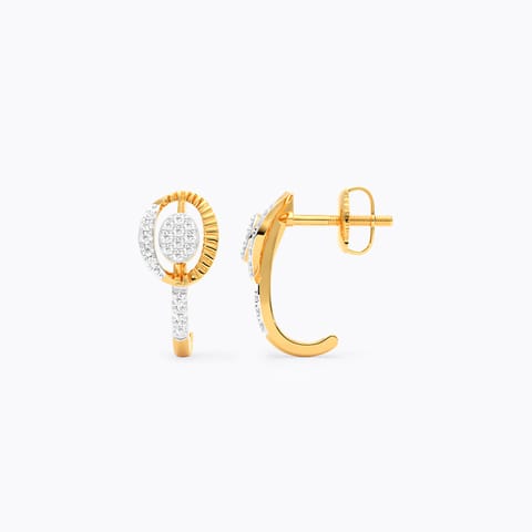 Oval Buzz Diamond Hoop Earrings