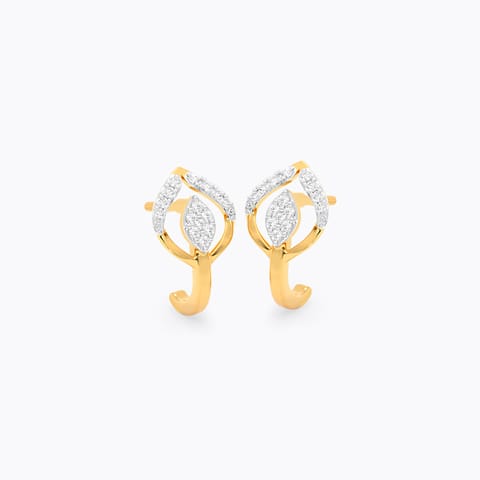 Radiant Petal Diamond Hoop Earrings