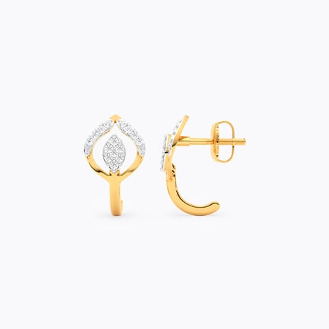Radiant Petal Diamond Hoop Earrings