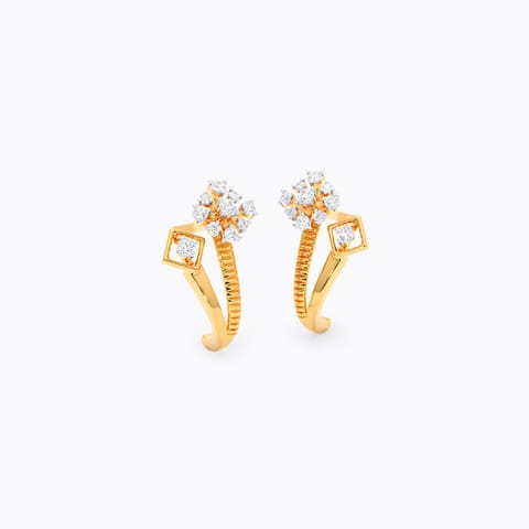 Twinkling Beam Diamond Hoop Earrings Twinkling Beam Diamond Hoop Earrings