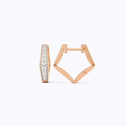 Shine Snap Diamond Hoop Earrings