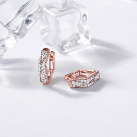 Lightening Line Diamond Hoop Earrings