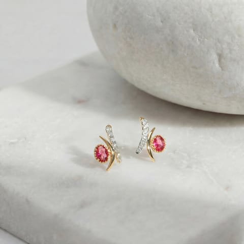 Tourmaline Arc Gemstone Stud Earrings Tourmaline Arc Gemstone Stud Earrings