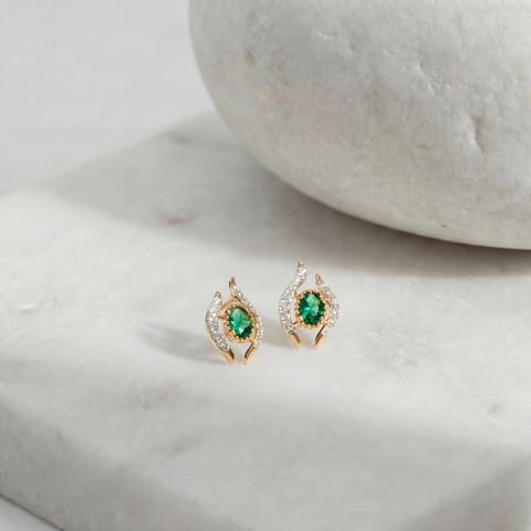 Olive Arc Gemstone Stud Earrings Olive Arc Gemstone Stud Earrings