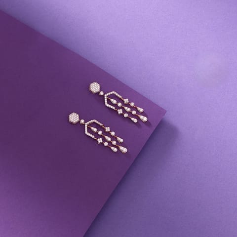 Shimmer Tassels Diamond Drop Earrings