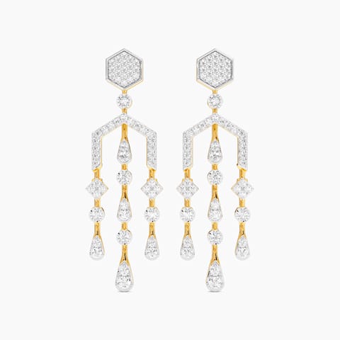 Shimmer Tassels Diamond Drop Earrings