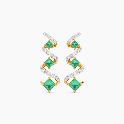 Serpentine Spark Gemstone Drop Earrings