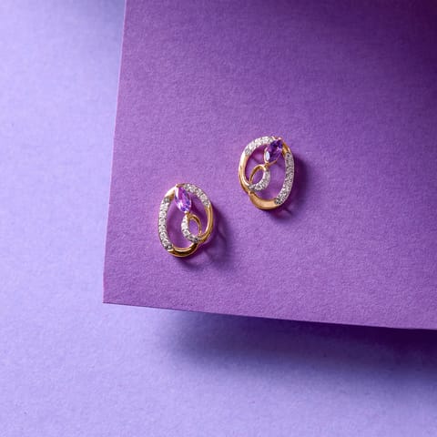 Purple Whirl Gemstone Stud Earrings