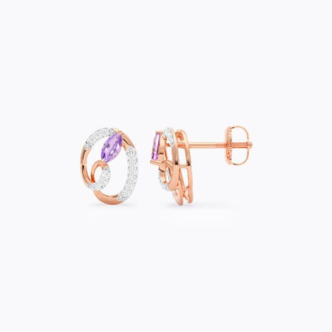 Purple Whirl Gemstone Stud Earrings Purple Whirl Gemstone Stud Earrings
