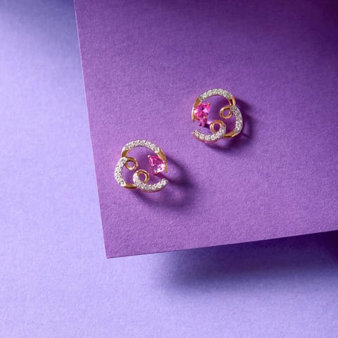 Pink Swirls Gemstone Stud Earrings Pink Swirls Gemstone Stud Earrings