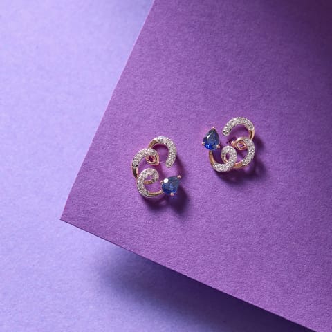 Vortex Blue Gemstone Stud Earrings