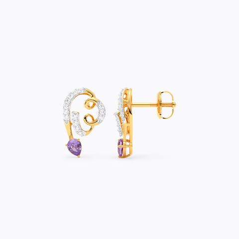 Violet Twirl Gemstone Stud Earrings Violet Twirl Gemstone Stud Earrings
