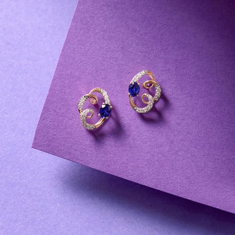 Cosmic Twirl Gemstone Stud Earrings