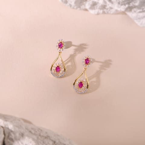 Pink Illumina Gemstone Drop Earrings
