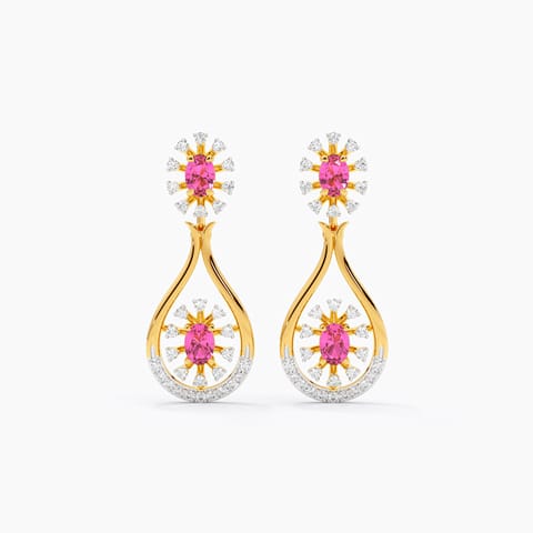 Pink Illumina Gemstone Drop Earrings