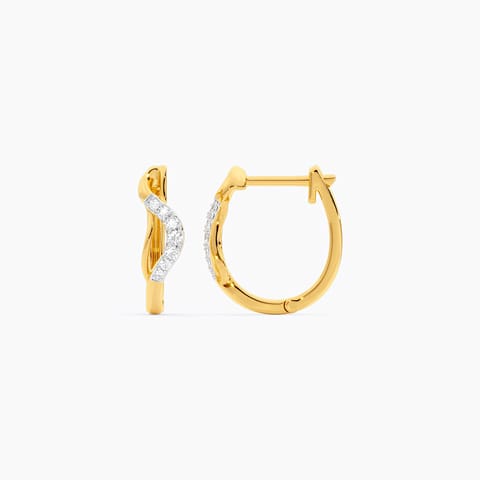 Curved Gleam Diamond Hoop Earrings