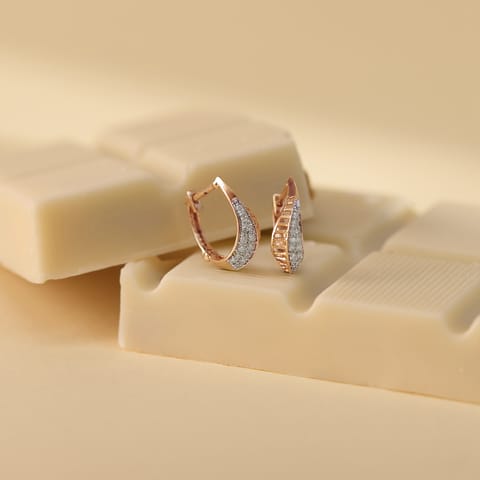 Gleaming Cutout Diamond Hoop Earrings