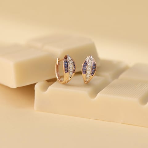 Sapphire Shine Gemstone Hoop Earrings