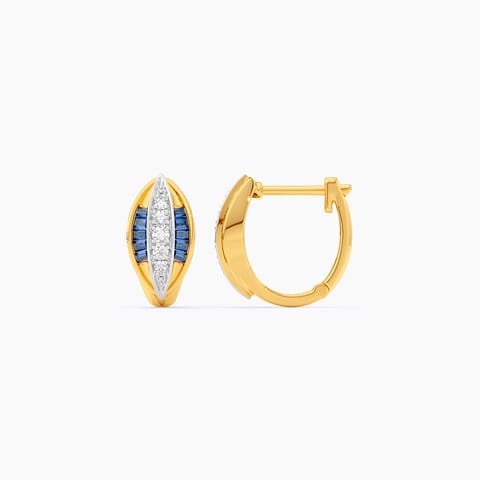 Sapphire Shine Gemstone Hoop Earrings