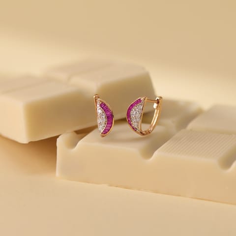 Ruby Flare Gemstone Hoop Earrings