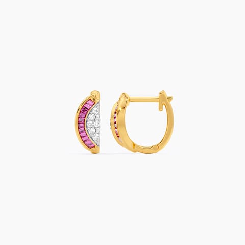 Ruby Flare Gemstone Hoop Earrings