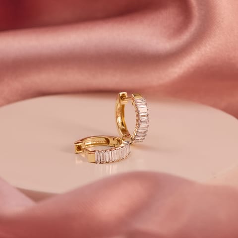 Golden Empress Diamond Hoop Earrings