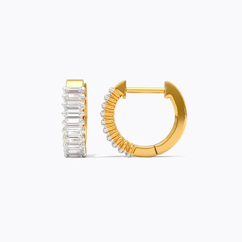 Golden Empress Diamond Hoop Earrings