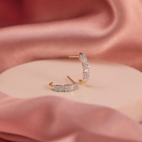 Serene Classic Diamond Hoop Earrings