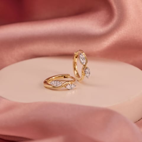 Comet Circle Diamond Hoop Earrings